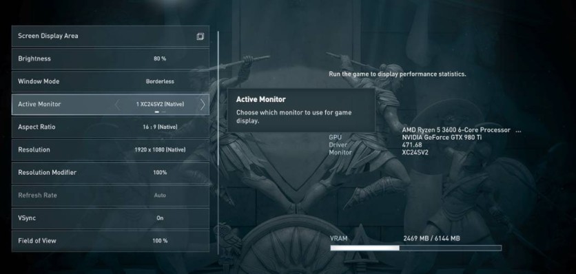 video game graphics resolution option