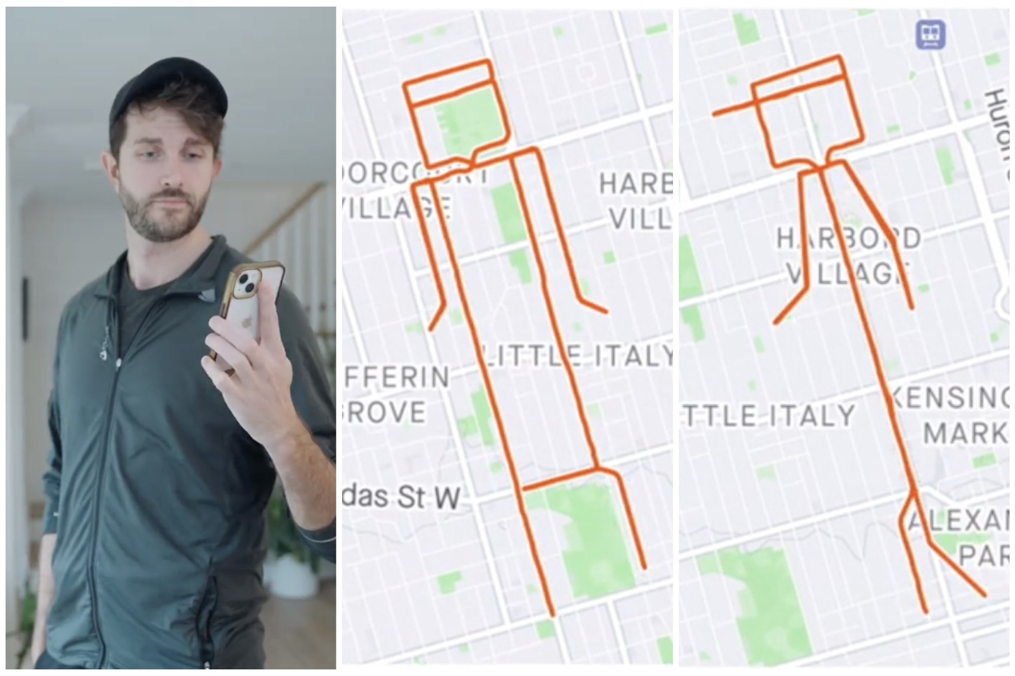 WATCH: Runner Spends Year Using Exercise Tracker to Create Elaborate Stick Figure Art on City Streets