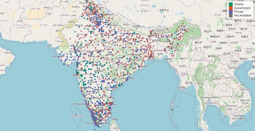 Interactive map of blood banks