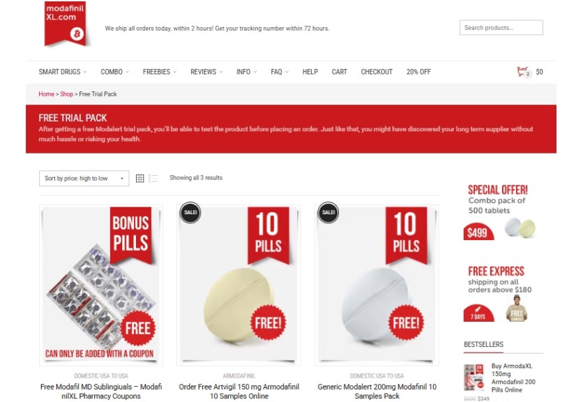 Get free Modafinil samples from ModafinilXL