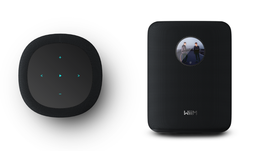 WiiM Sound smartspeaker top and side views.