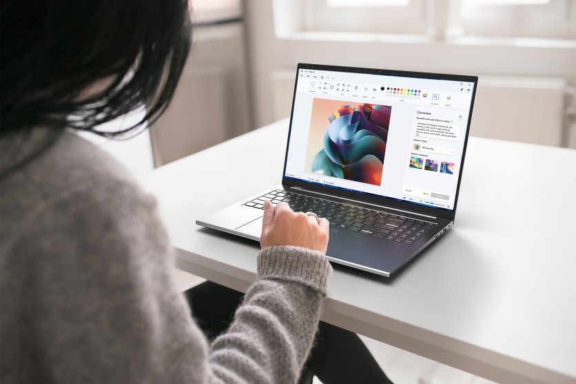 person using swift go 16