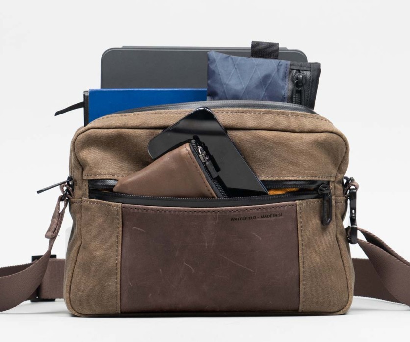 Shinjuku crossbody with a bunch of gear in it.