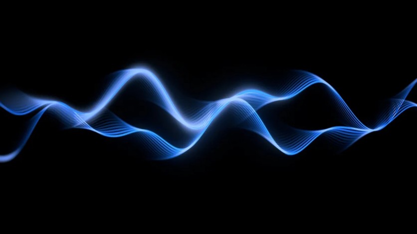 wavy blue lines across a black background