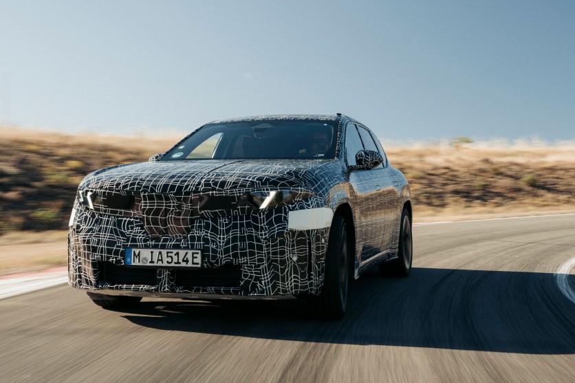 BMW iX3 prototype testing on track