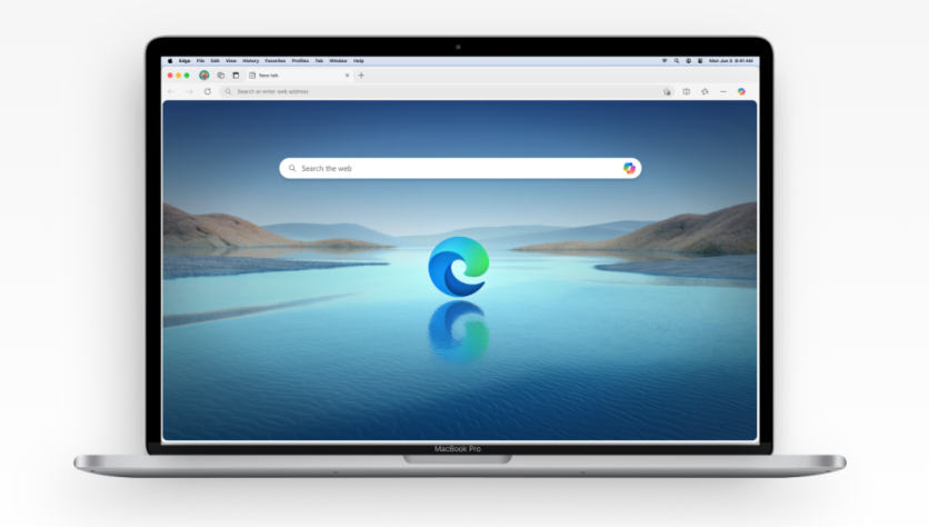 Microsoft Edge browser interface on laptop screen