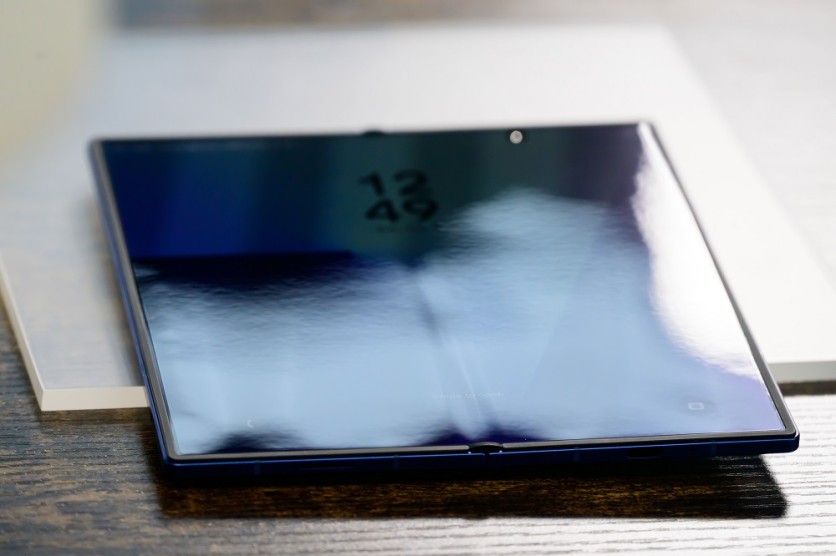 Galaxy Z Fold7 lying flat with display turned on