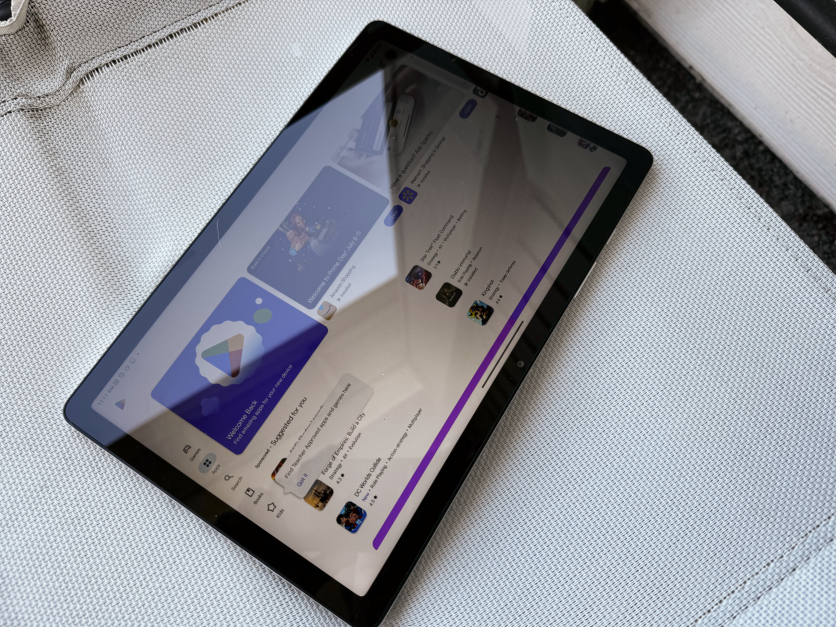 Tablet showing Google Play Store