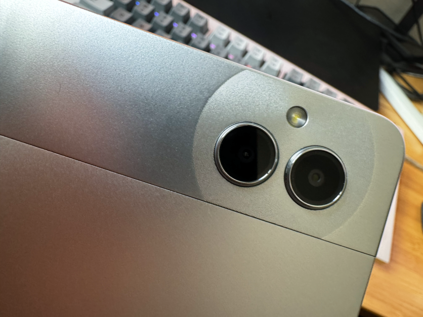Close-up of tablet camera lens