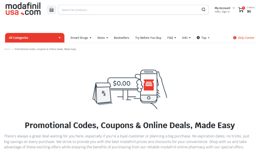 Discover exclusive Modafinil discounts at ModafinilUSA.