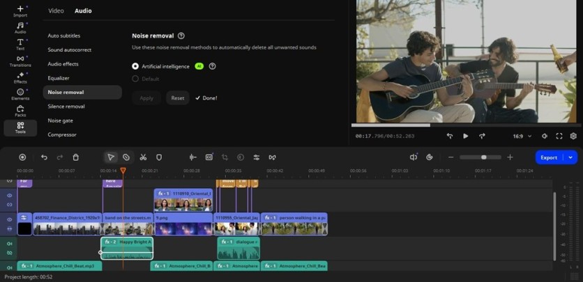Clean up the audio with silence and noise removal