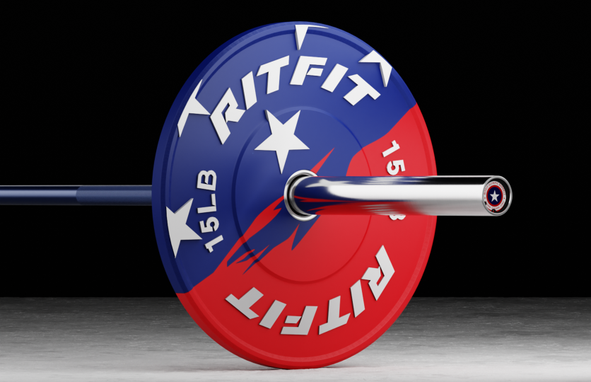 RITFIT Patriotic Color Bumper Plates and Olympic Bar