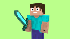 Minecraft Character with Diamond Sword