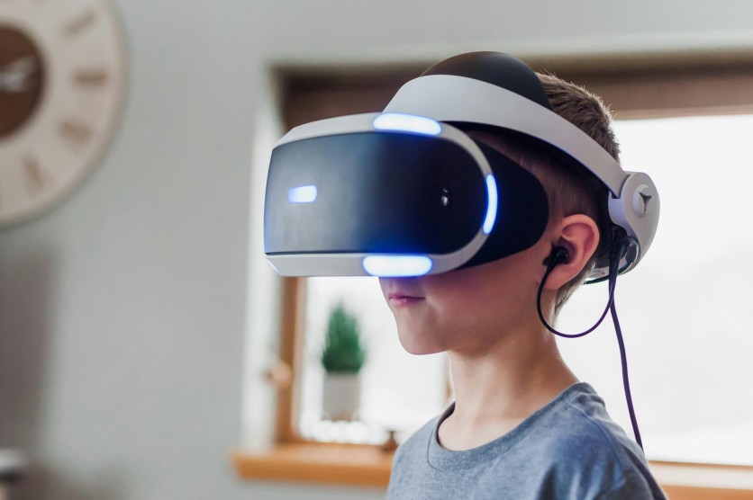 Boy Wearing Virtual Reality