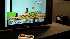 Playing Super Mario in Flat Screen TV