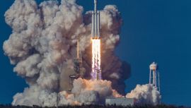 Launch of the SpaceX Falcon Heavy Rocket