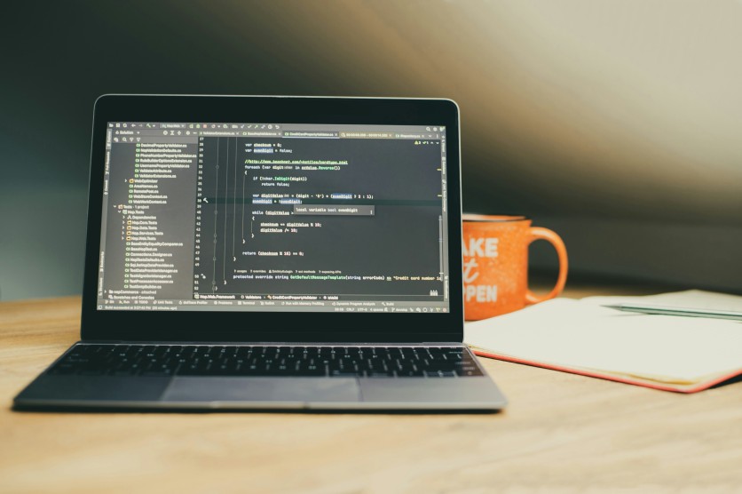 Laptop Displaying Codes