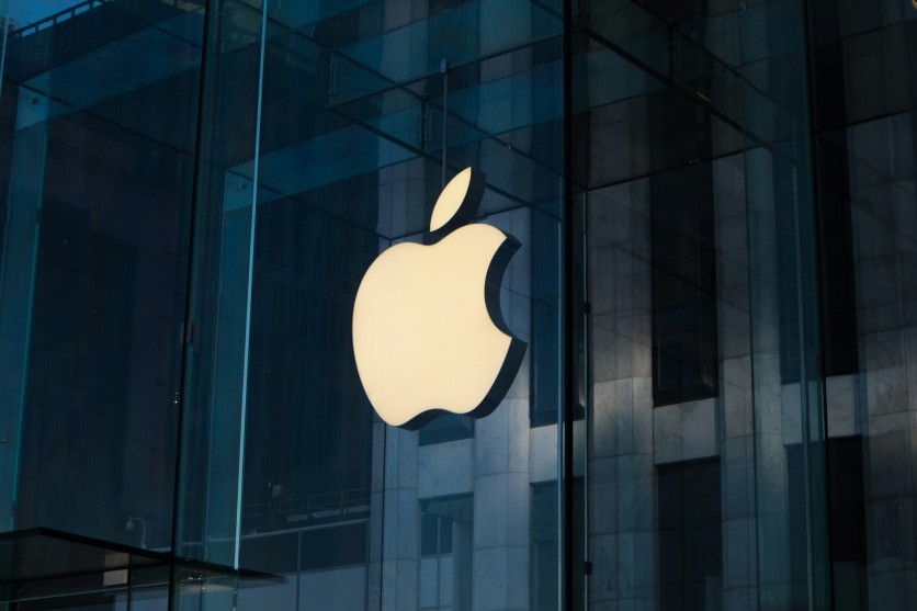 Apple Logo on a Glass Window