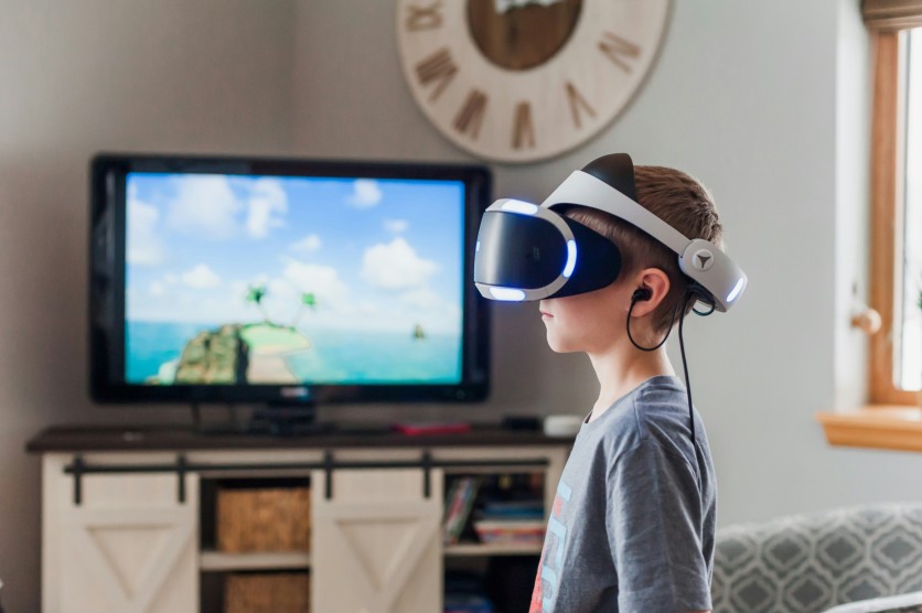 Boy Wearing Virtual Reality