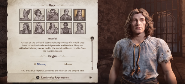 Elder Scrolls Oblivion Remake's Character Creation