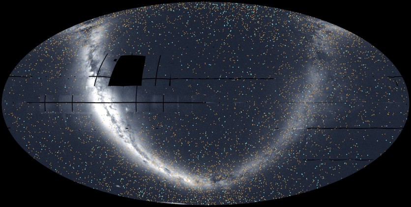 This view of the whole sky was constructed from 96