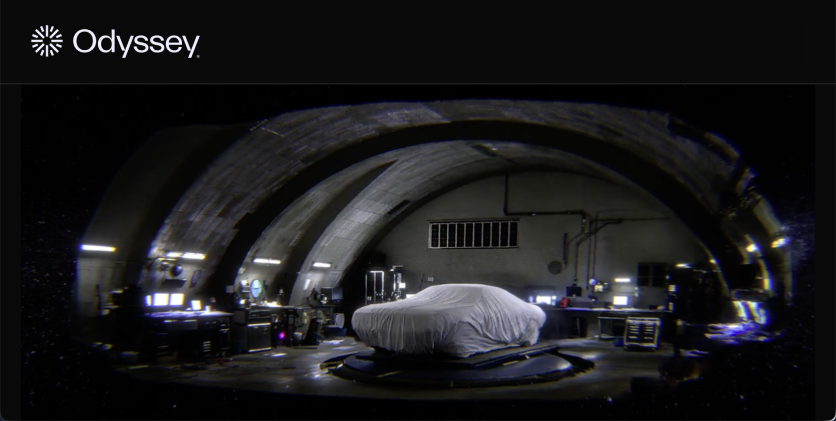 "An underground workshop with a muscle car covered in a