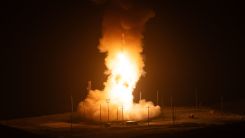 An unarmed Minuteman III Intercontinental Ballistic Missile launches during an