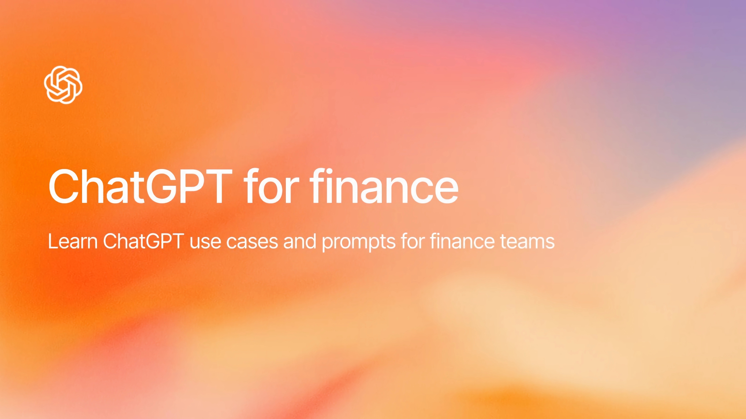 ChatGPT for Finance