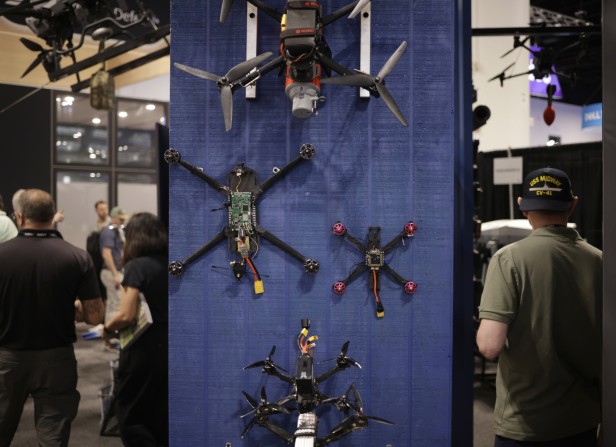 Destroyed drone components are displayed at Special Operations Forces (SOF)