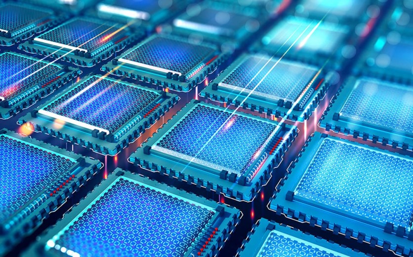 Artist's concept of the inside of a quantum computer. A