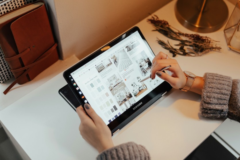 Person Using Samsung Tablet