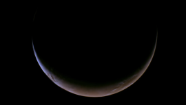 This view of a crescent Mars was captured on May
