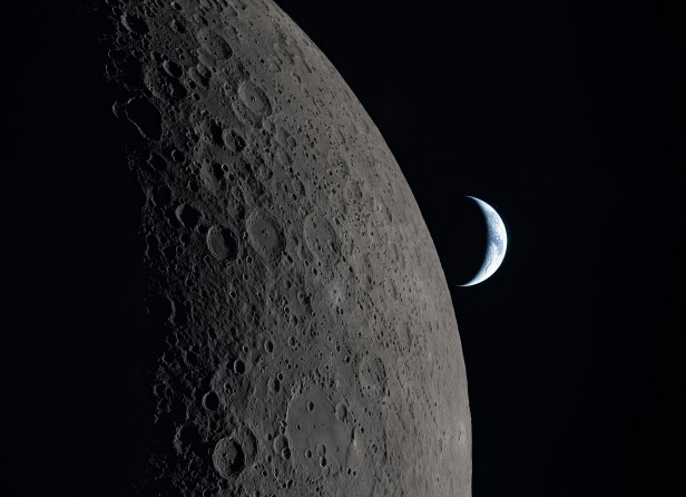 Moon and Earth Captured by the Artemis II Crew