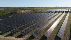A Field With Rows of Solar Panels