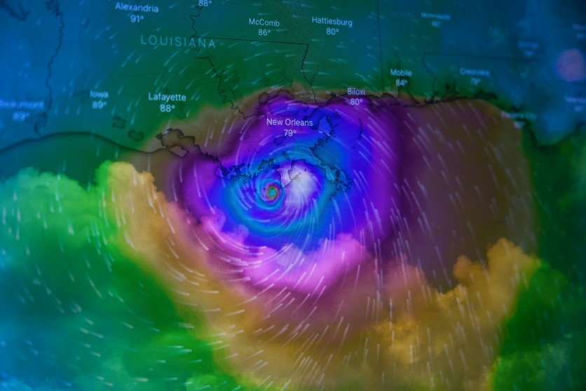 Hurricane Approaching New Orleans in Radar View