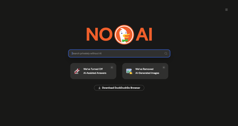 DuckDuckGo No AI