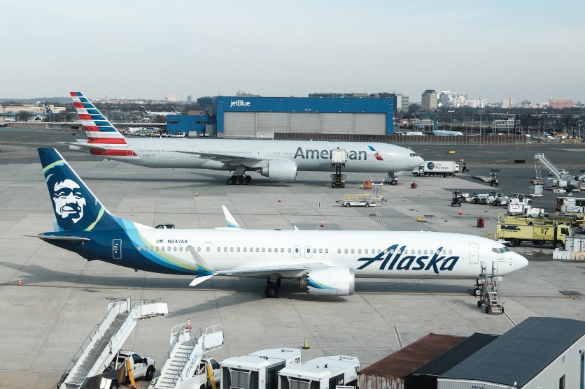 A Boeing 737 MAX 9 passenger aircraft of Alaska Airlines