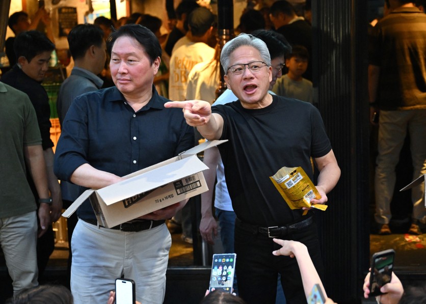 Nvidia CEO Jensen Huang, SK Group Chairman Chey Tae-won
