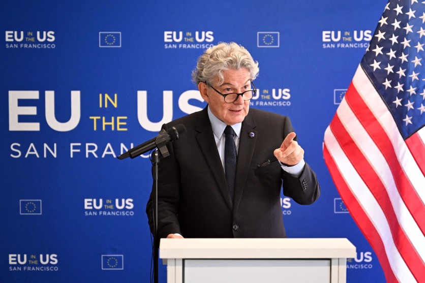 European Commissioner for Internal Market, Thierry Breton, speaks during a