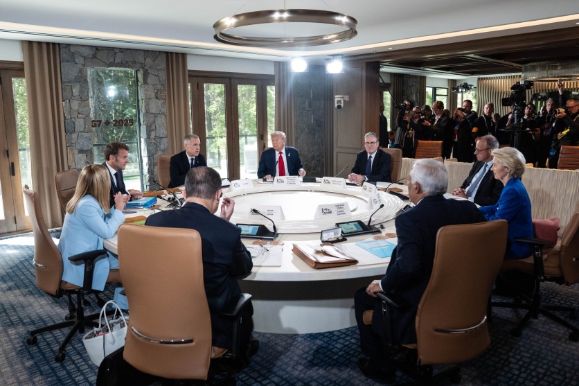 Italian Prime Minister Giorgia Meloni, French President Emmanuel Macron, Canadian