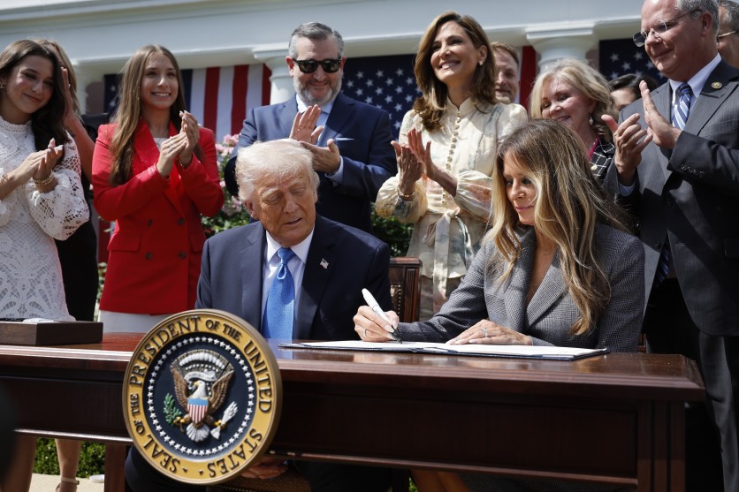 First lady Melania Trump signs the TAKE IT DOWN Act