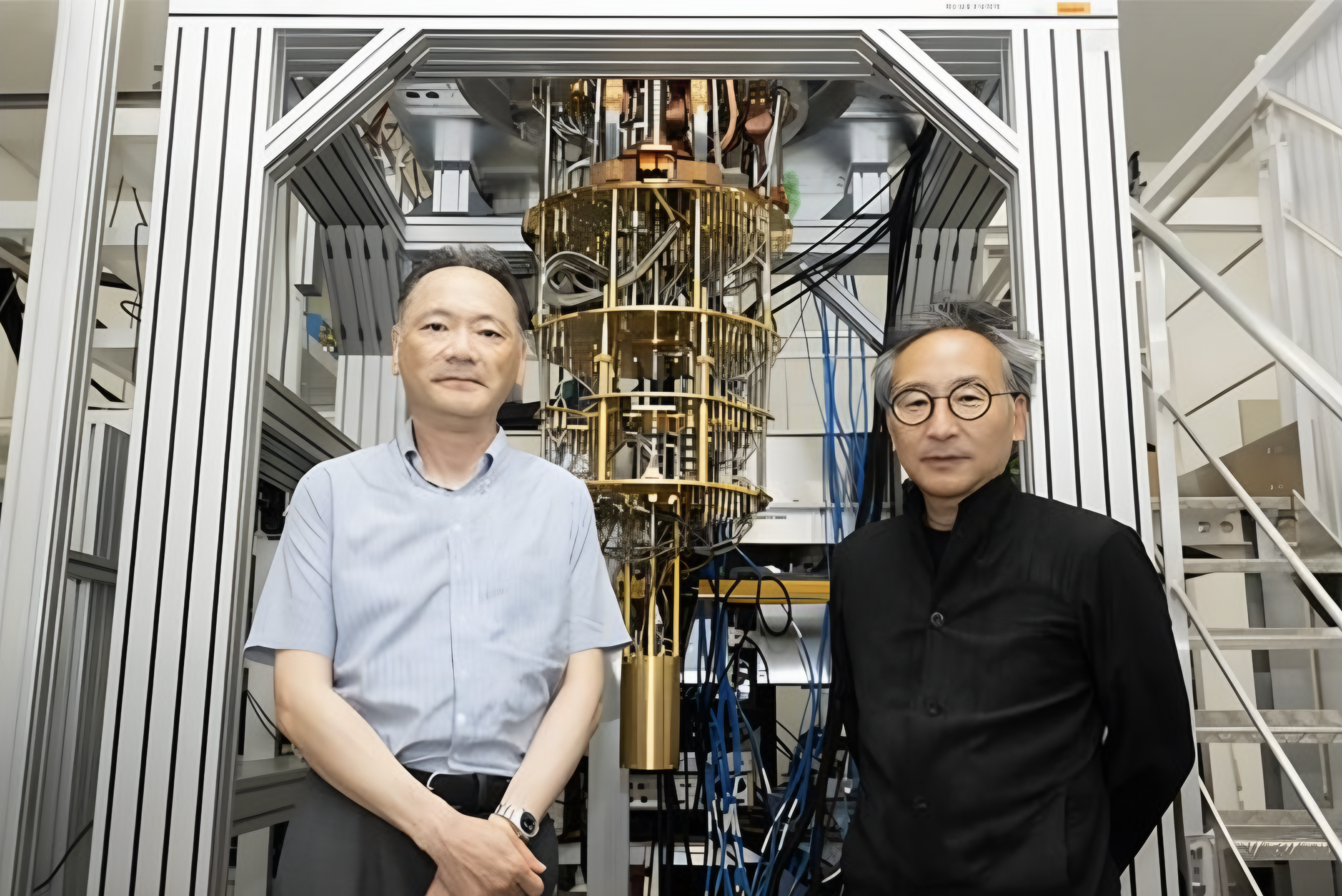 Hitachi engineers with a silicon spin-qubit test system — image credit Hitachi via Tech Times
