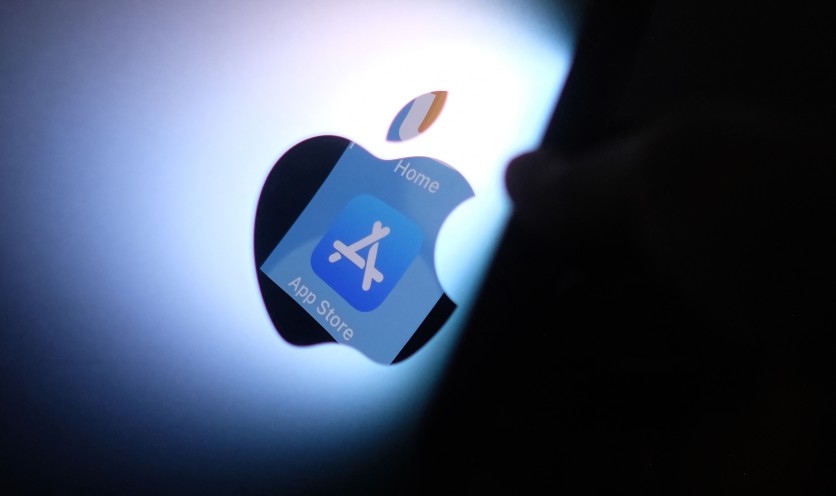 illustration photo shows Apple app store logo