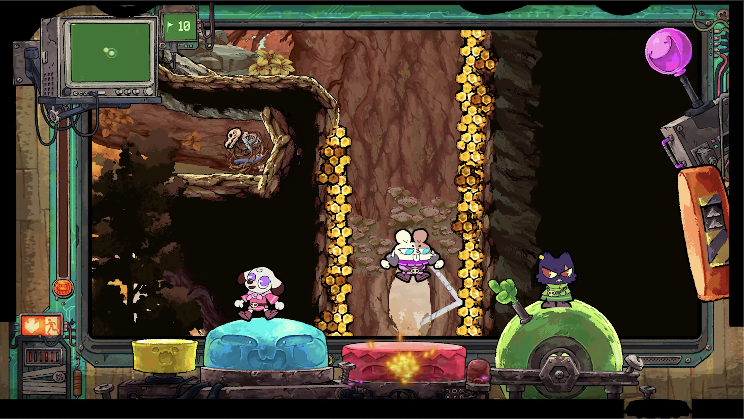 Bye Bye Bonnie Puts All Four Players Inside One Rolling Skull to Aim It