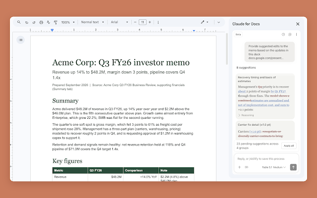 Anthropic Claude Now Gets Sidebar Integration on Google Docs, Sheets ...